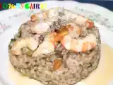 Receta Risotto de algas nori en copos con gambas al ajillo