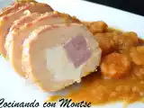 Receta Pollo relleno con salsa de zanahorias