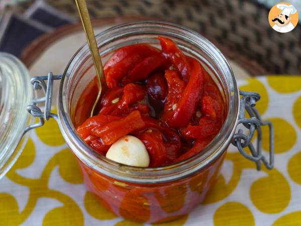 Pimientos rojos asados en freidora de aire - Preparación paso 6